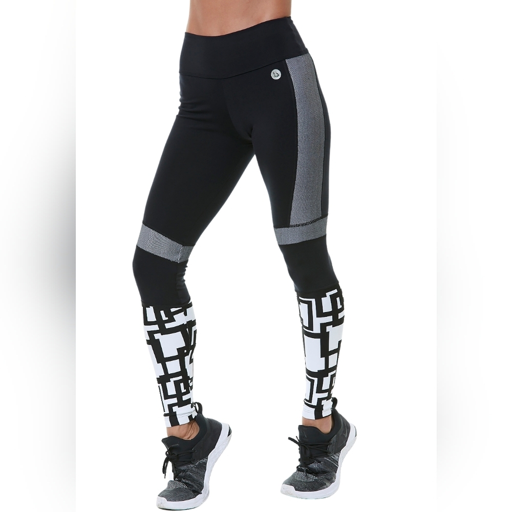 Square Geometric Stylish Black and Gray Women's Leggings